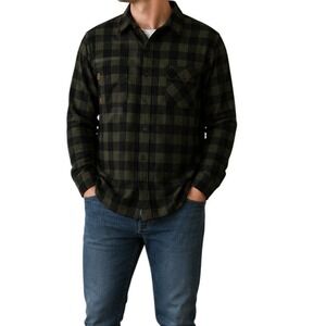 Legendary Whitetails Green Black Buffalo Plaid Fleece Lined Shacket Men's 2XL